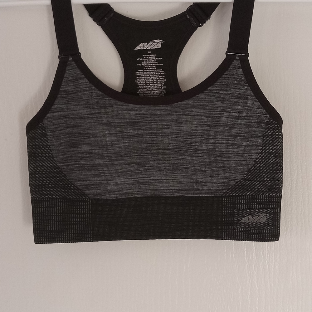 Avia Charcoal and Black Sports Bra